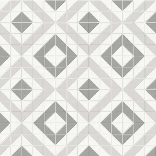 Full Sheet Sample - Soho Evening Blend Cubic Pattern Porcelain Mosaic - 10" x 10" x 6 MM Matte