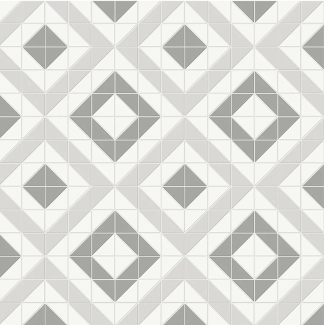 Full Sheet Sample - Soho Evening Blend Cubic Pattern Porcelain Mosaic - 10" x 10" Matte