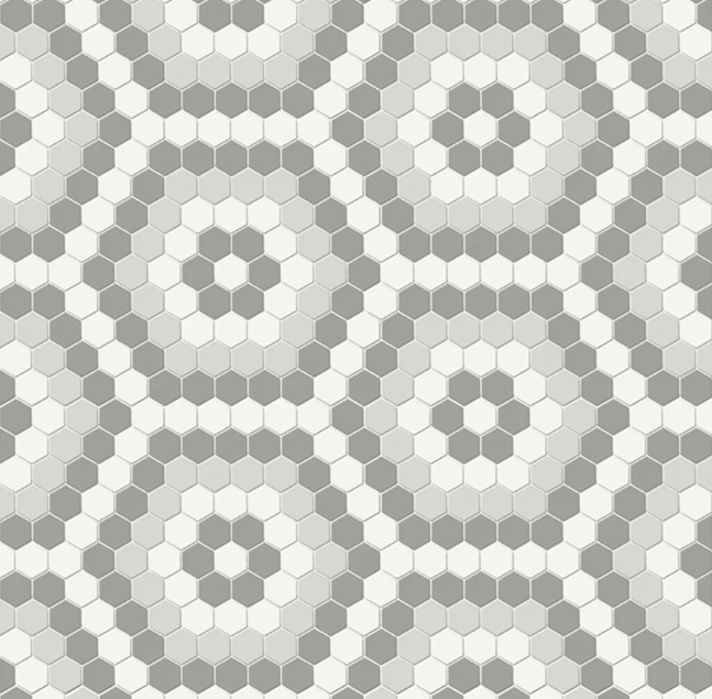 Full Sheet Sample - Soho Evening Blend Hexagon Porcelain Mosaic - 8.25" x 14.50" Matte