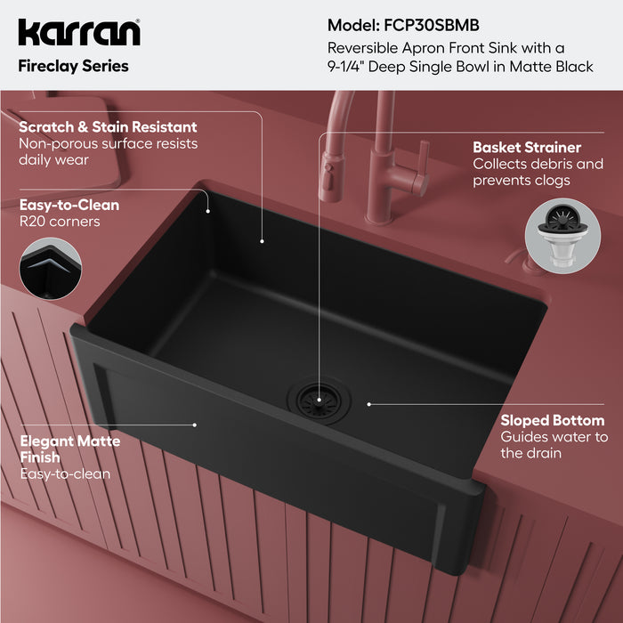 Fireclay Matte Black Kitchen Sink 3