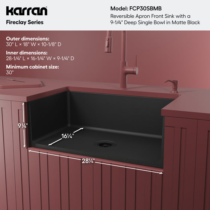 Fireclay Matte Black Kitchen Sink 5