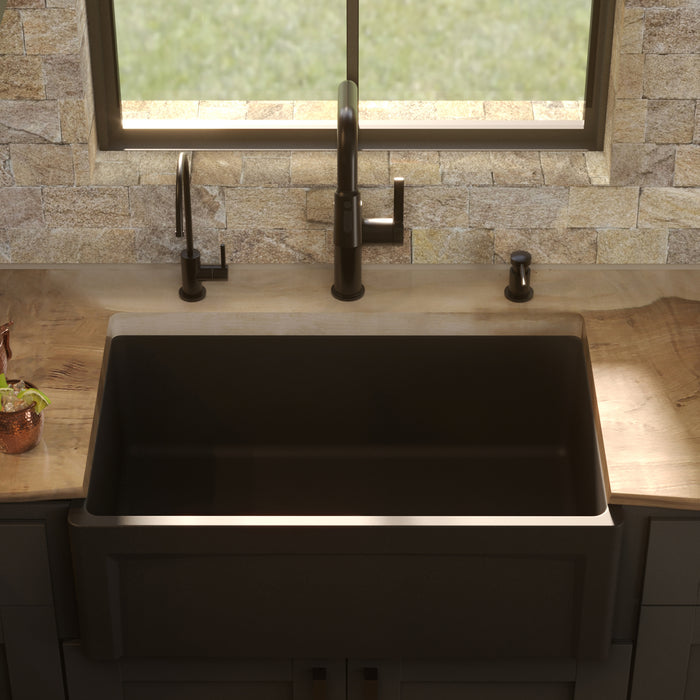 Fireclay Matte Black Kitchen Sink 7