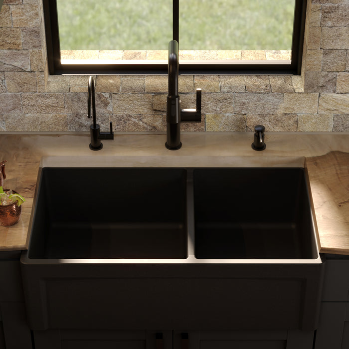 Fireclay Matte Black Kitchen Sink 7