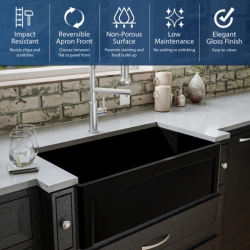 Fireclay Matte Black Kitchen Sink 3