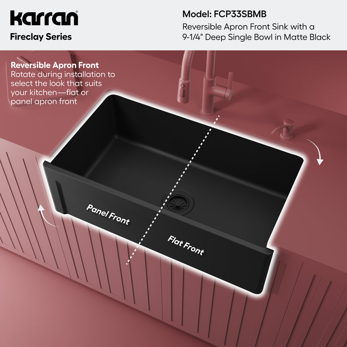 Fireclay Matte Black Kitchen Sink 4