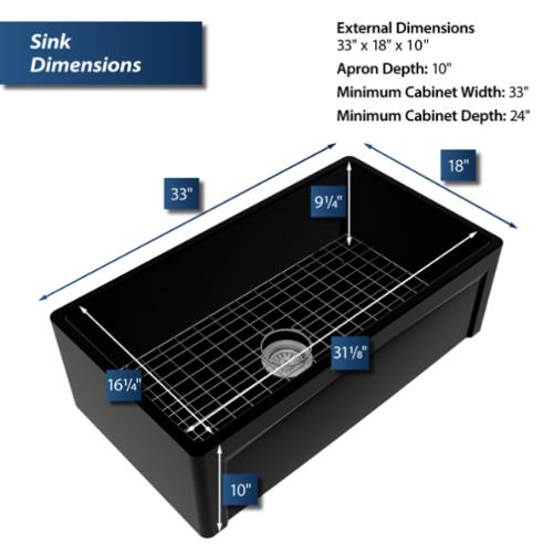 Fireclay Matte Black Kitchen Sink 5