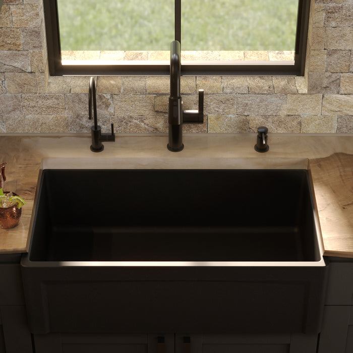 Fireclay Matte Black Kitchen Sink 8