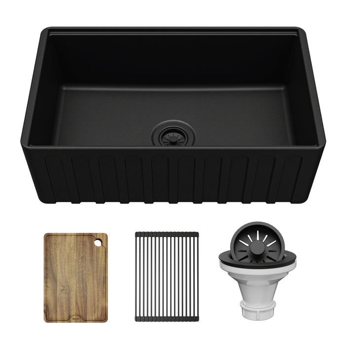 Fireclay Matte Black Kitchen Sink 2