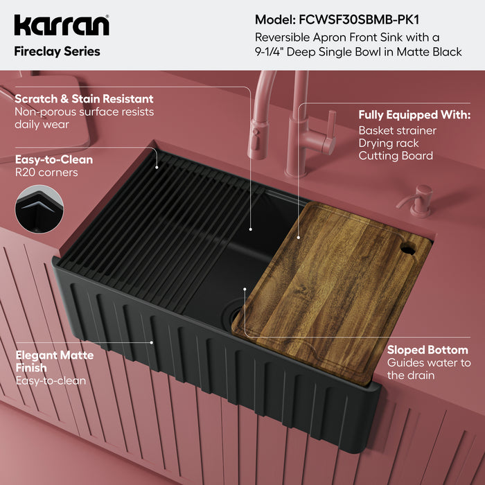 Fireclay Matte Black Kitchen Sink 6