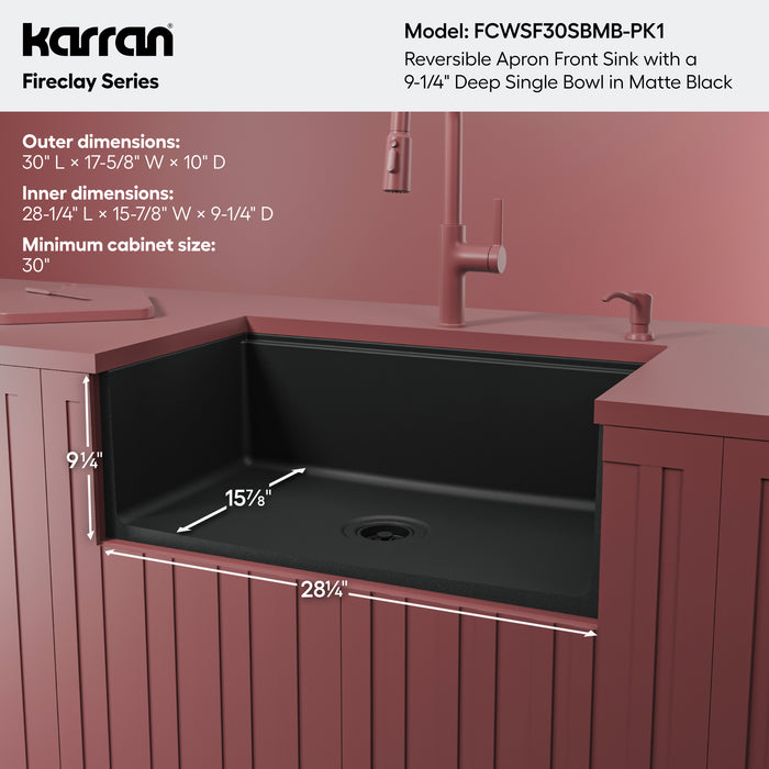 Fireclay Matte Black Kitchen Sink 3