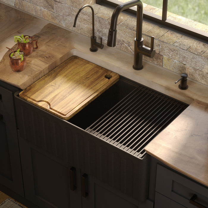 Fireclay Matte Black Kitchen Sink 9