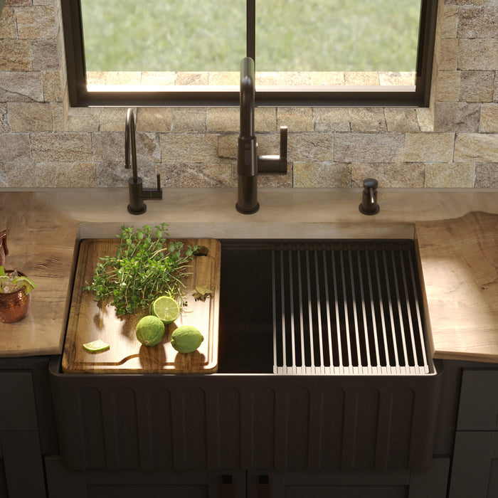Fireclay Matte Black Kitchen Sink 8