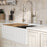 FCWSF30SBWH.PK1 Fireclay White Fireclay Farmhouse / Apron Front Workstation Kitchen Sink - 30" x 17 1/2" x 10"