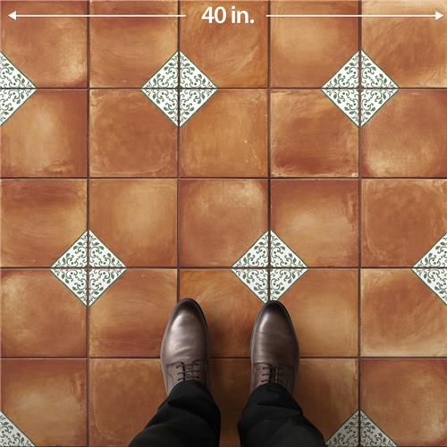 Sentier Porcelain Des Ocres Deco Green Tile Textured 3