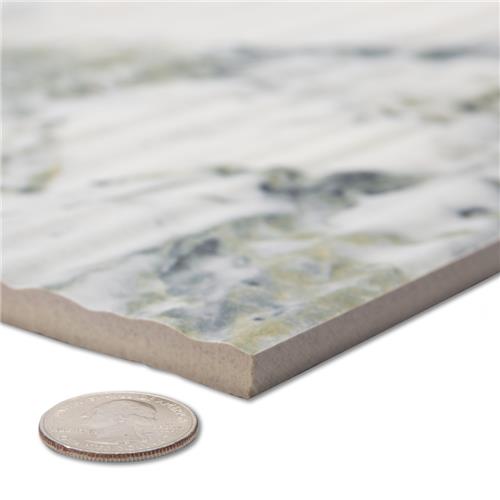 Touche Porcelain Pleated Deco Jade Tile Satin 3