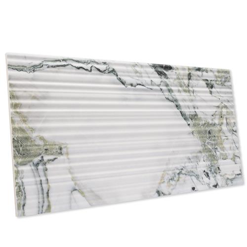 Touche Porcelain Pleated Deco Jade Tile Satin 4