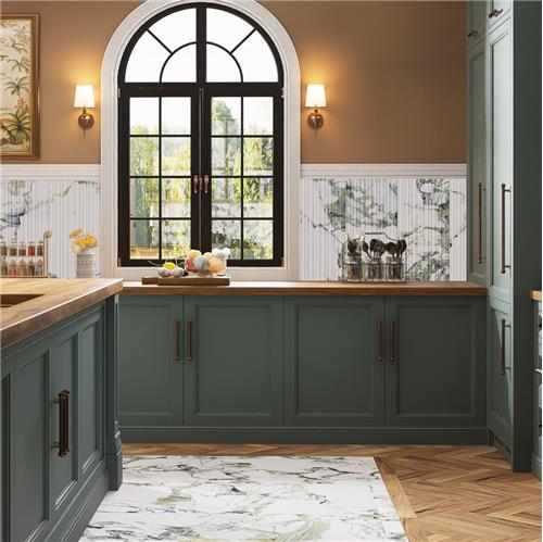 Touche Porcelain Pleated Deco Jade Tile Satin 7