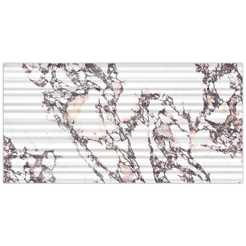 Touche Porcelain Pleated Deco Rubis Tile Satin 1