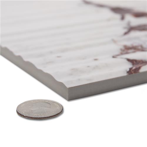 Touche Porcelain Pleated Deco Rubis Tile Satin 3