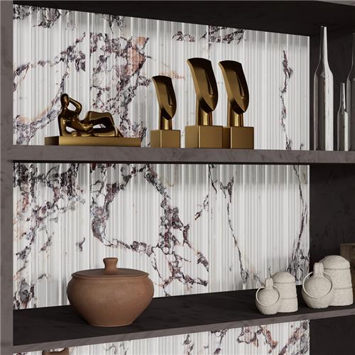 Touche Porcelain Pleated Deco Rubis Tile Satin 8