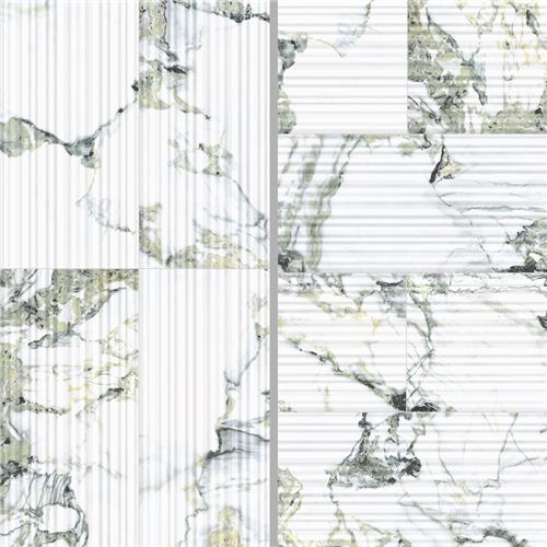 Touche Porcelain Pleated Deco Jade Tile Satin 6