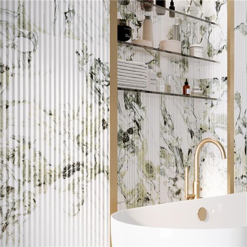 Touche Porcelain Pleated Deco Jade Tile Satin 7