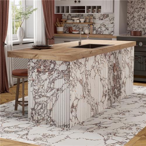 Touche Porcelain Pleated Deco Rubis Tile Satin 7