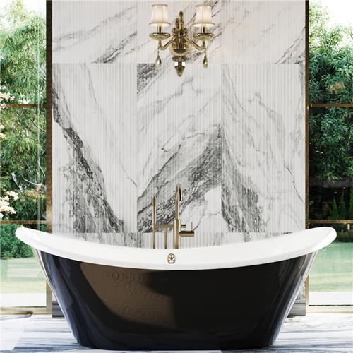 Touche Porcelain Pleated Deco Zebre Tile Satin 7