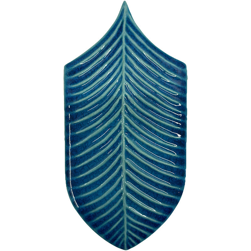 Fiji Water Crackled Ceramic Mosaic - Leaf