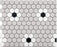 Flower Porcelain White & Black With Black Dot Mosaic Matte 1
