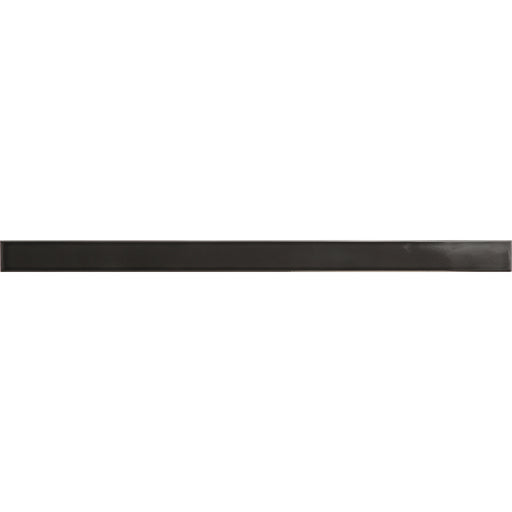 Flatiron Black Ceramic Floor & Wall Trim - 1/2" x 7.9" Pencil