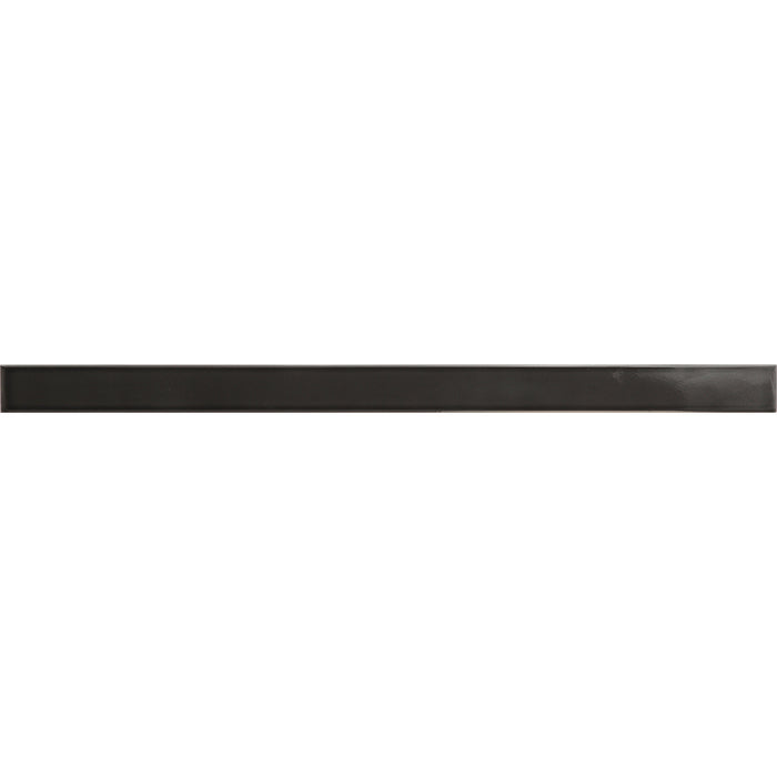 Flatiron Black Ceramic Floor & Wall Trim - 1/2" x 7.9" Pencil