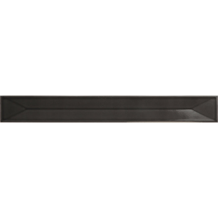 Flatiron Deco Black Ceramic Tile - Glossy