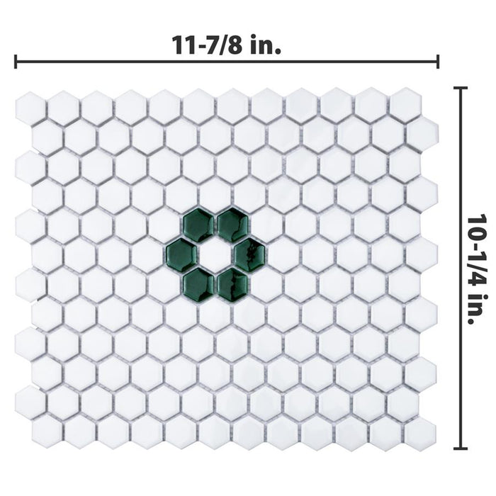 Metro Porcelain Ion Emerald Single Flower with White FMT1HGSFWE