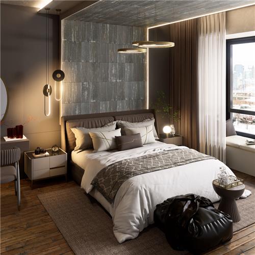 Retro Strata Porcelain Nero Tile Matta 3