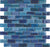 Full Sheet Sample - Aquatica Gemstone Aquamarine Staggered Glass Mosaic - 1" x 2"