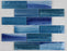 Full Sheet Sample - Aquatica Gemstone Aquamarine Staggered Glass Mosaic - 2" x 6"