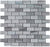 Full Sheet Sample - Aquatica Gemstone Silver Staggered Glass Mosaic - 1" x 2"