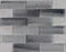 Full Sheet Sample - Aquatica Gemstone Silver Staggered Glass Mosaic - 2" x 6"