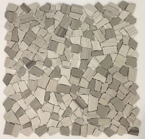 Pebble Rustic Birch Interlocking Mosaic Natural 2