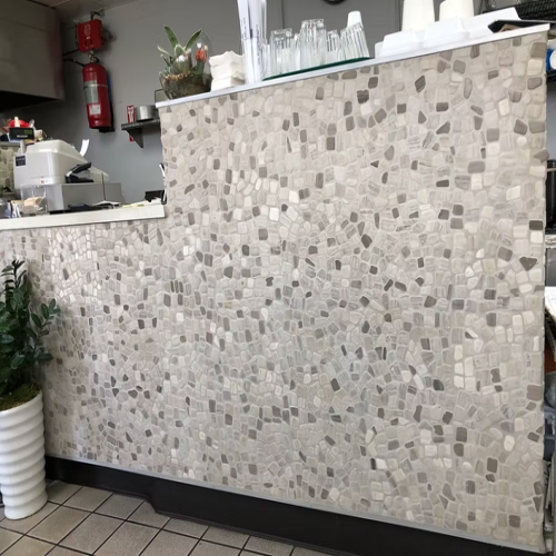 Pebble Rustic Birch Interlocking Mosaic Natural 3