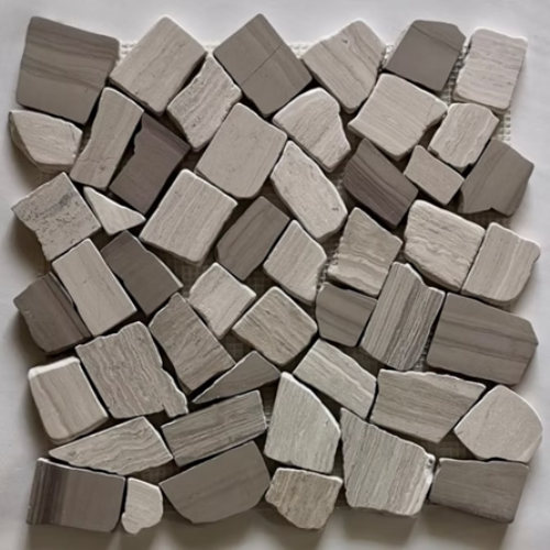 Pebble Rustic Birch Interlocking Mosaic Natural 1