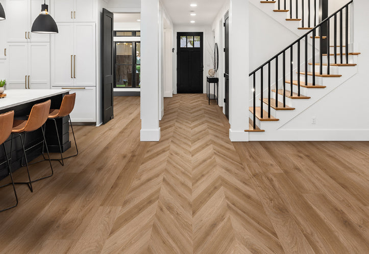 French Quarter Chevron Royal St. Rigid Luxury Vinyl Plank Flooring - Matte