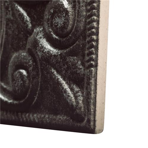 Victorian Porcelain Tin Black Tile Glossy 3