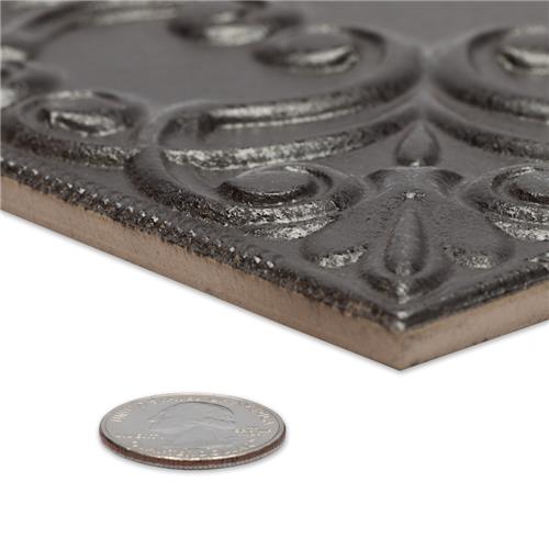 Victorian Porcelain Tin Black Tile Glossy 4