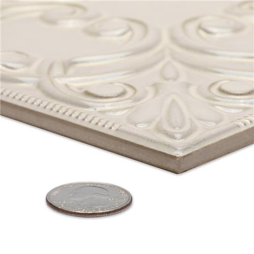 Victorian Porcelain Tin Pearl Tile Glossy 4