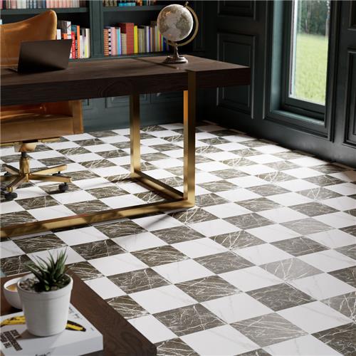 Marbilia Porcelain Chess Marquina Gold Tile Matte 5