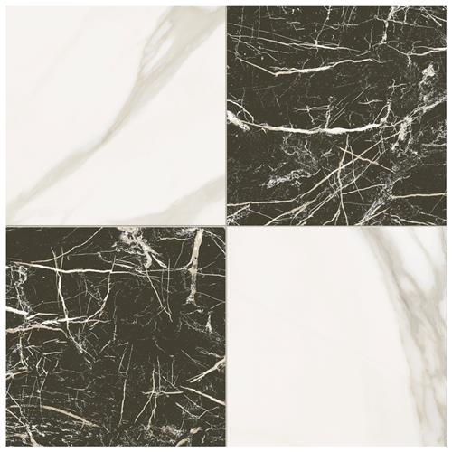 Marbilia Porcelain Chess Marquina Gold Tile Matte 1