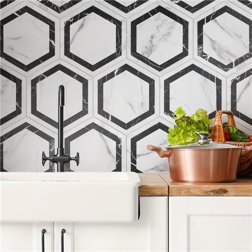 Marbilia Porcelain Venato?Black Geo with Biotech Tile Matte 5