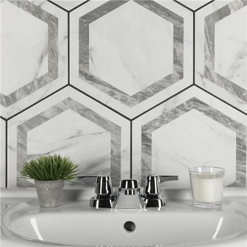 Marbilia Porcelain Venato Grey Geo?with Biotech Tile Matte 4